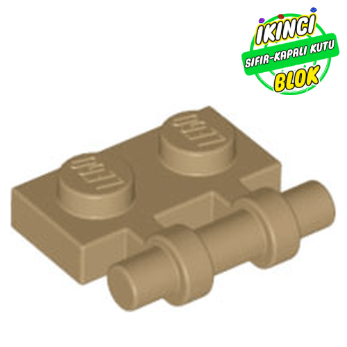 LEGO® 1 x 2 Modifiye Plaka Bar Çubuklu Koyu Bej Sıfır