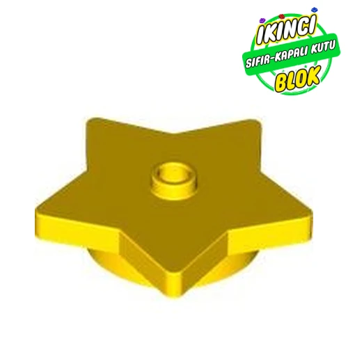 LEGO® Plate Special 5-Point Star 4 x 4 2/3 with One Stud Sarı Sıfır