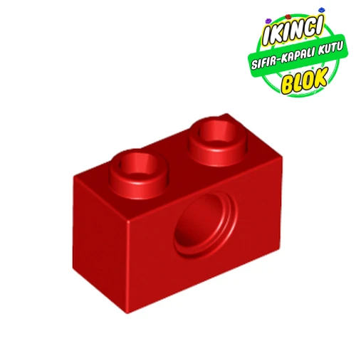 LEGO® Technic Brick 1 x 2 [1 Pin Hole] Kırmızı Sıfır