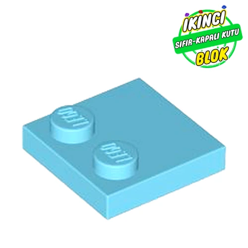 LEGO® Plate Special 2 x 2 with Only 2 studs Orta Azur Sıfır