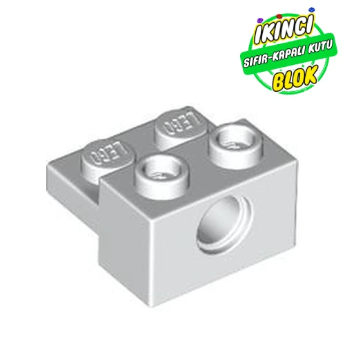 LEGO® Technic Brick Special 1 x 2 with Pin Hole and 1 x 2 Plate Beyaz Sıfır