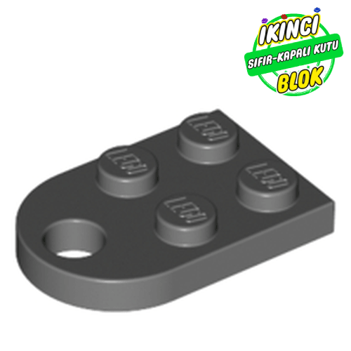 LEGO® 2 x 3 Kavisli Delikli Plaka Koyu Mavimsi Gri Sıfır