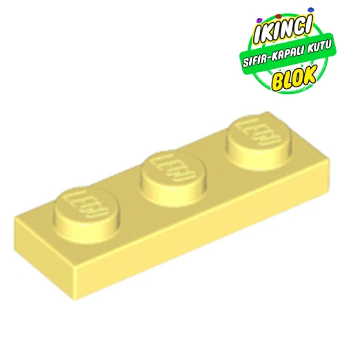 LEGO® Plate 1 x 3 Parlak Açık Sarı Sıfır