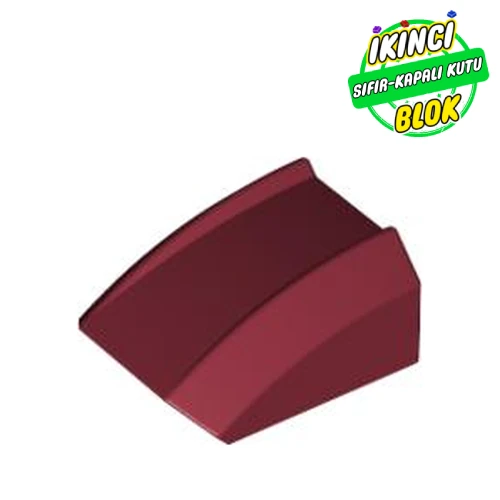 LEGO® Slope Curved 2 x 2 with Lip, No Studs Koyu Kırmızı Sıfır