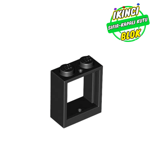 LEGO® 1 x 2 x 2 Düz Çıkışlı Pencere Siyah Sıfır