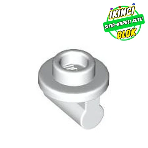 LEGO® Plate Round 1 x 1 with Hollow Stud and Bar on Underside - Long Space Beyaz Sıfır