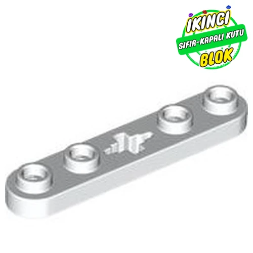 LEGO® Technic Plate 1 x 5 with Smooth Ends, 4 Studs and Centre Axle Hole Beyaz Sıfır