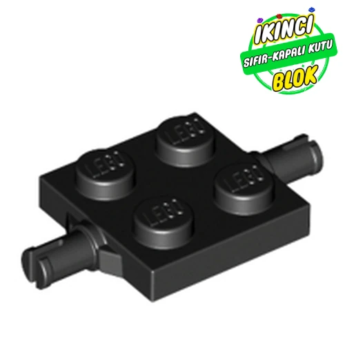LEGO® Plate Special 2 x 2 with Wheel Holders Siyah Sıfır