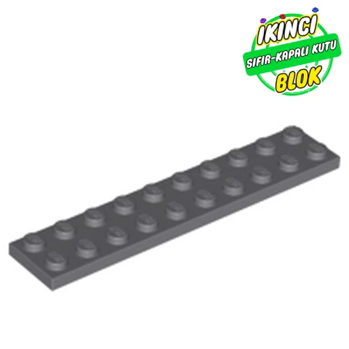 LEGO® Plate 2 x 10 Koyu Mavimsi Gri Sıfır