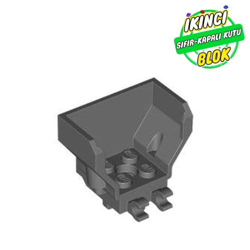 LEGO® Cockpit 4 x 2 x 3 with Pin Hole, and 2 Clips Koyu Mavimsi Gri Sıfır