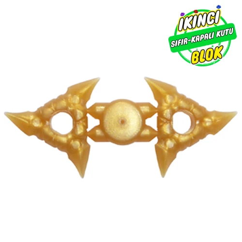LEGO® Weapon Throwing Star / Shuriken with Textured Grips [Complete Sprue of 2] İnci Altın Sıfır