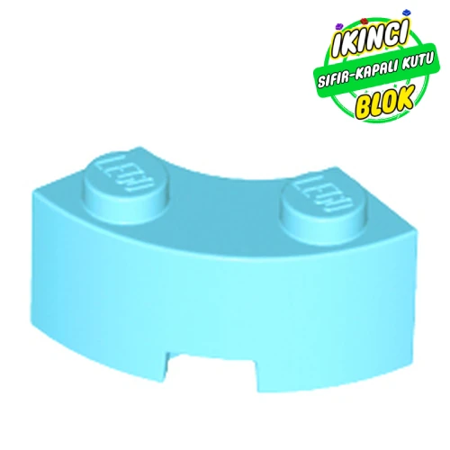 LEGO® 2 x 2 Kavisli Tuğla Orta Azur Sıfır