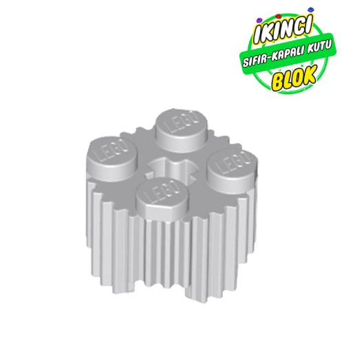 LEGO® 2 x 2 Dişli Delikli Tırtıklı Kavisli Tuğla Açık Mavimsi Gri Sıfır