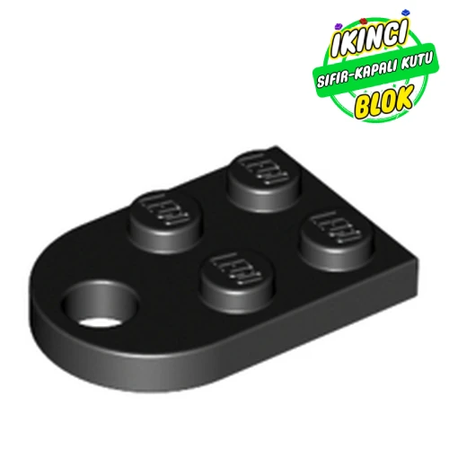 LEGO® Plate Special 3 x 2 with Rounded End, Hole Siyah Sıfır