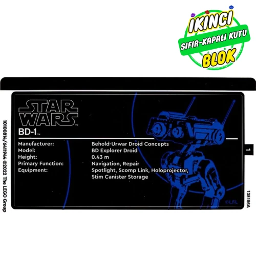 LEGO® Sticker Sheet for Set 75335-1 Renk Yok / Herhangi Bir Renk Sıfır