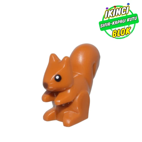 LEGO® Animal, Squirrel, Standing, Black Eyes and Reddish Brown Nose Print Koyu Turuncu Sıfır