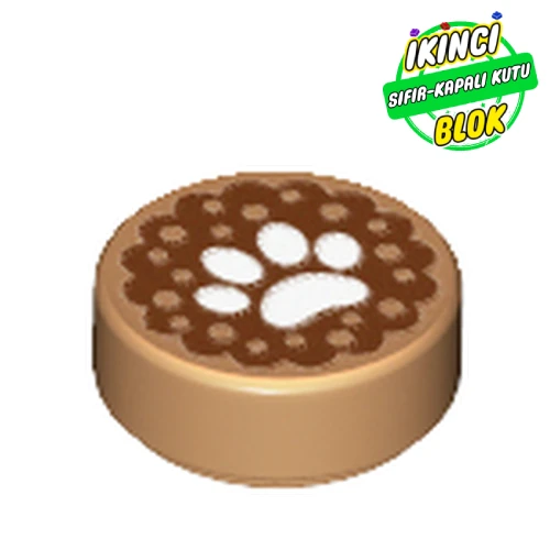 LEGO® Tile Round 1 x 1 with Animal Track Print Orta Nugat Sıfır