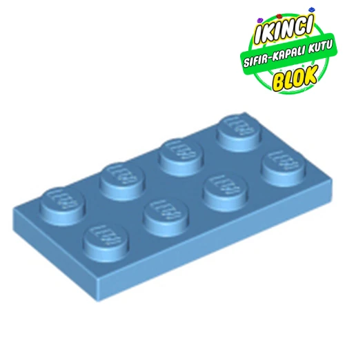 LEGO® Plate 2 x 4 Orta Mavi Sıfır