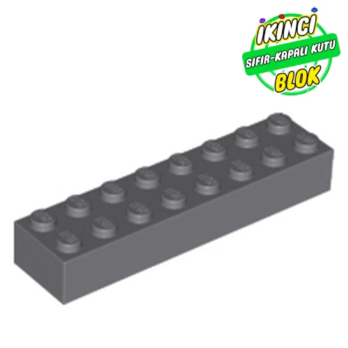 LEGO® Brick 2 x 8 Koyu Mavimsi Gri Sıfır