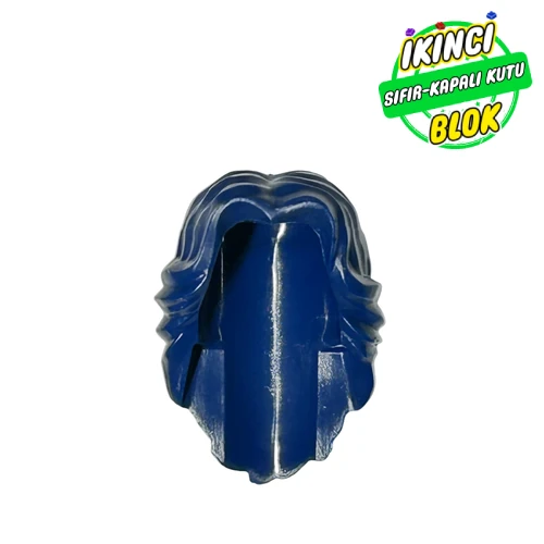 LEGO® Hair Mid-Length Wavy with Center Part Koyu Mavi Sıfır