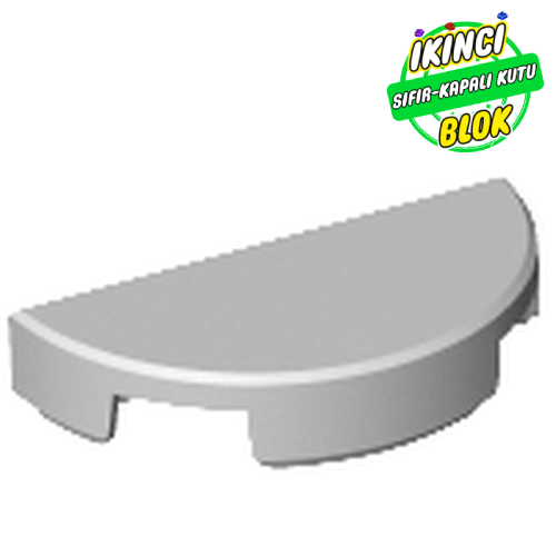 LEGO® 1 x 2 Yarım Daire Düz Plaka Açık Mavimsi Gri Sıfır