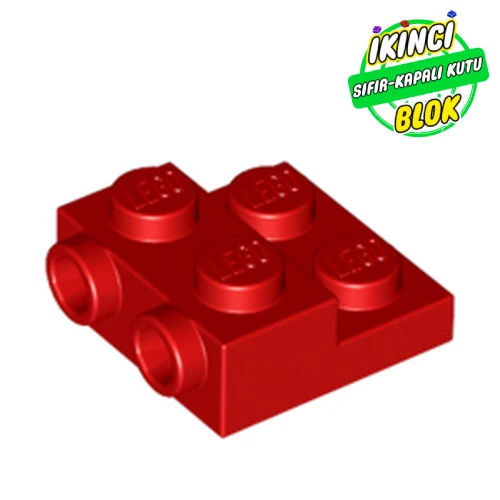 LEGO® 2 x 2 x 2/3 2 Stud Yanda Modifiye Plaka Kırmızı Sıfır