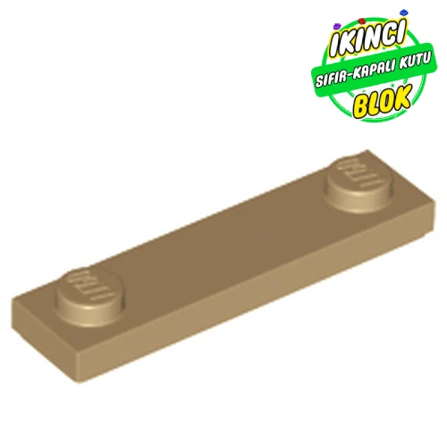LEGO® Plate Special 1 x 4 with 2 Studs with Groove [New Underside] Koyu Bej Sıfır