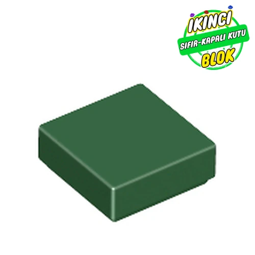 LEGO® Tile 1 x 1 with Groove Koyu Yeşil Sıfır