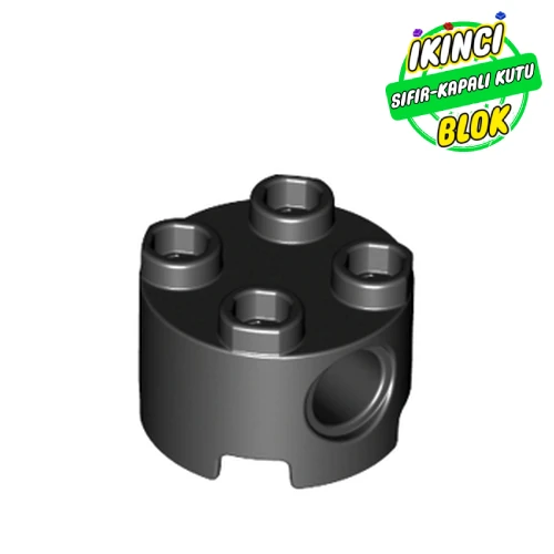 LEGO® 2 x 2 Kavisli Tuğla Pim Girişli Siyah Sıfır