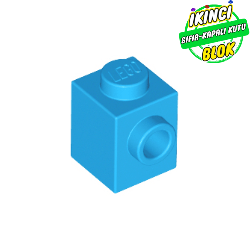 LEGO® 1 x 1 Tek Taraf Açık Stud Tuğla Koyu Azur Sıfır