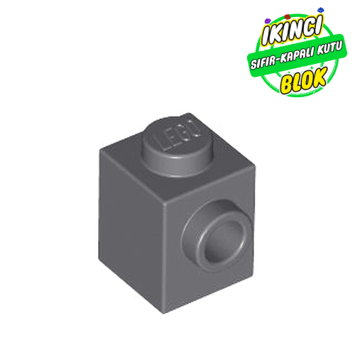 LEGO® 1 x 1 Tek Taraf Açık Stud Tuğla Koyu Mavimsi Gri Sıfır