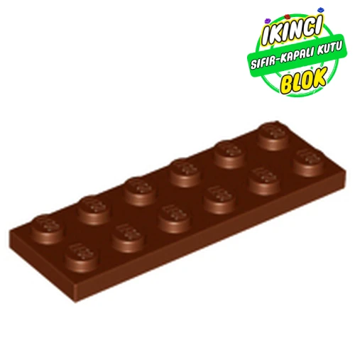 LEGO® Plate 2 x 6 Kırmızımsı Kahverengi Sıfır