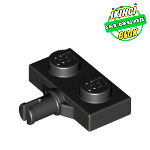 LEGO® 1 x 2 Teker Bağlantılı Plaka Siyah Sıfır