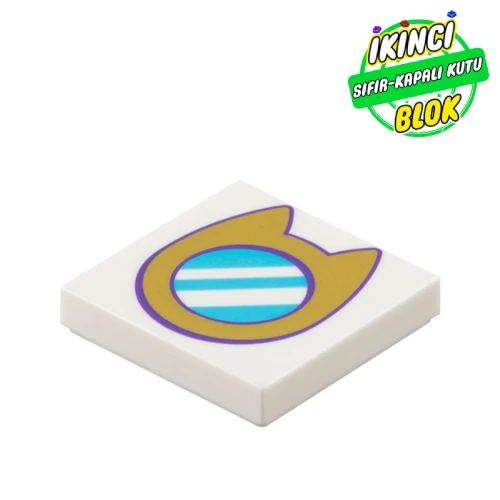 LEGO® Tile 2 x 2 with Cat-Shaped Mirror print Beyaz Sıfır