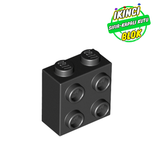 LEGO® 1 x 2 x 1 2/3 Yan Studlu Tuğla Siyah Sıfır