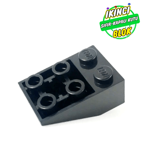 LEGO® 3 x 2 Düz Alt Kısım 33 Derece Ters Eğimli Parça Siyah Sıfır