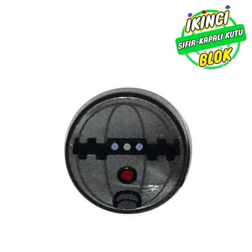 LEGO® Tile Round 1 x 1 with Thermal Detonator Print Mat Gümüş Sıfır