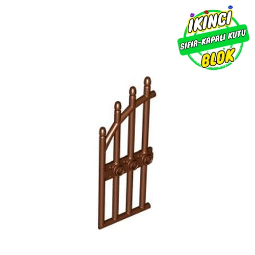 LEGO® Gate 1 x 4 x 9 Arched with Bars and Three Studs Kırmızımsı Kahverengi Sıfır