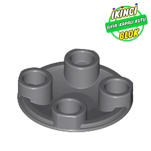 LEGO® Plate Round 2 x 2 with Rounded Bottom [Boat Stud] Koyu Mavimsi Gri Sıfır