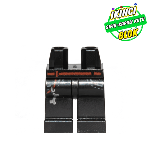 LEGO® Kemer ve Cep Desenli Minifigür Ayağı Siyah Sıfır