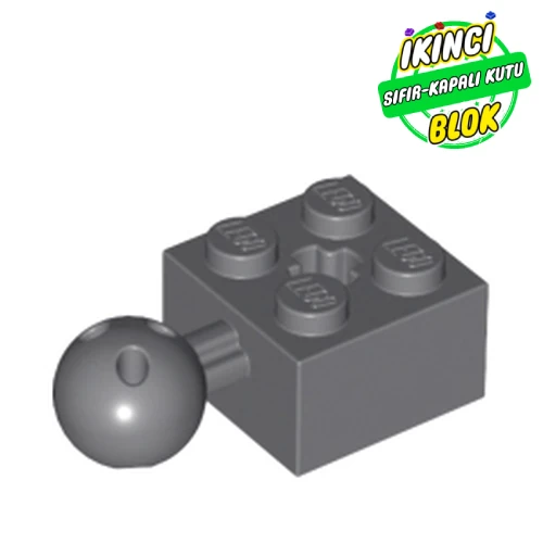 LEGO® Technic Brick Modified 2 x 2 with Ball and Axle Hole, with 6 Holes in Ball Koyu Mavimsi Gri Sıfır