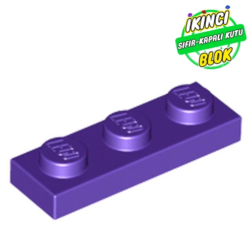 LEGO® Plate 1 x 3 Koyu Mor Sıfır