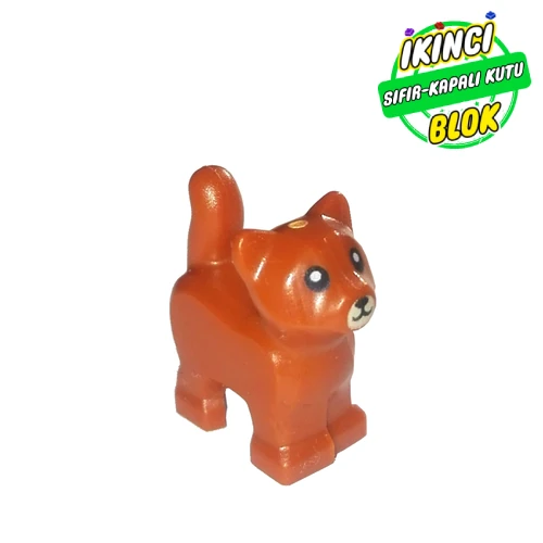 LEGO® Animal, Cat, Kitten, Short Tail, Tan Muzzle Print Koyu Turuncu Sıfır