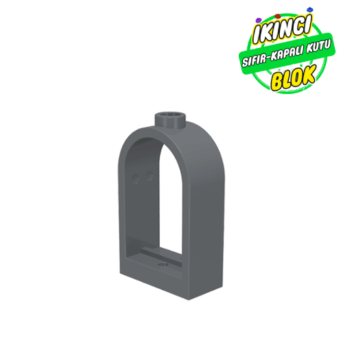 LEGO® 1 x 2 x 2 2/3 Kavisli Üstlü Pencere Koyu Mavimsi Gri Sıfır