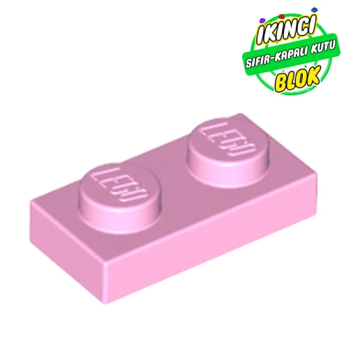 LEGO® Plate 1 x 2 Parlak Pembe Sıfır