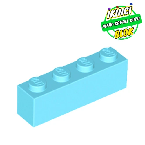 LEGO® Brick 1 x 4 Orta Azur Sıfır