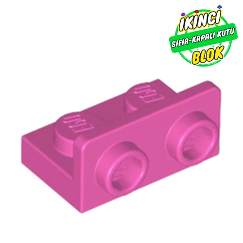 LEGO® 1 x 2 Braket Ters 1 x 2 Bağlantılı Koyu Pembe Sıfır