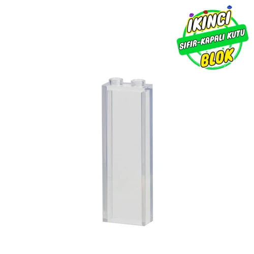 LEGO® Brick 1 x 2 x 5 with Blocked Open Studs and Bottom Stud Holder with Asymmetric Ridges Şeffaf Sıfır