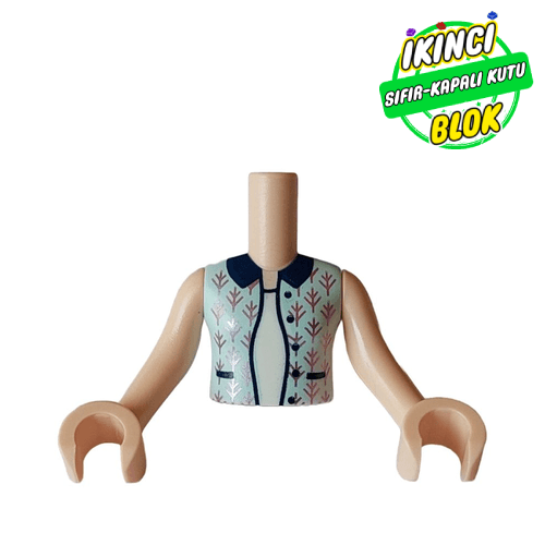 LEGO® Friends Minifigür Gövdesi Turkuaz Yelekli Hafif Nuga Sıfır