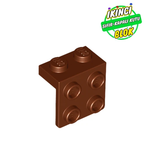 LEGO® Bracket 1 x 2 - 2 x 2 Kırmızımsı Kahverengi Sıfır